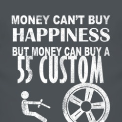 Money Cant Buy Happiness 1955 Lincoln Custom Dark Distressed T Shirt