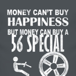 Money Cant Buy Happiness 1956 Chevy Special Dark Distressed T Shirt