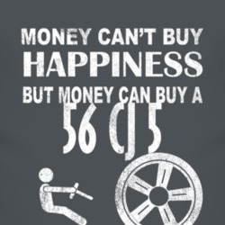 Money Cant Buy Happiness 1956 CJ 5 Dark Distressed T Shirt
