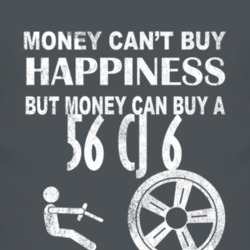 Money Cant Buy Happiness 1956 CJ 6 Dark Distressed T Shirt