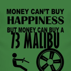 Money Cant Buy Happiness But It Can Buy A 1973 Chevy Malibu T Shirt