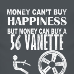 Money Cant Buy Happiness 1956 Vanette Dark Distressed T Shirt