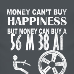 Money Cant Buy Happiness 1956 M 38 A1 Dark Distressed T Shirt