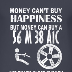 Money Cant Buy Happiness 1956 M 38 A1C Dark Distressed T Shirt
