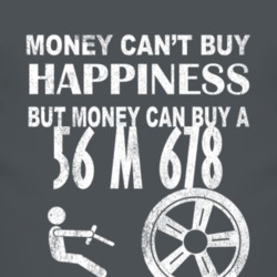 Money Cant Buy Happiness 1956 M 678 Dark Distressed T Shirt