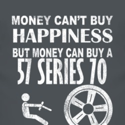 Money Cant Buy Happiness 1957 Cadillac Series 70 Dark Distressed T Shi
