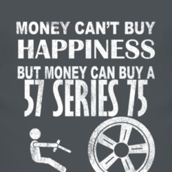 Money Cant Buy Happiness 1957 Cadillac Series 75 Dark Distressed T Shi