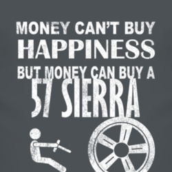 Money Cant Buy Happiness 1957 Dodge Sierra Dark Distressed T Shirt
