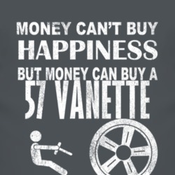 Money Cant Buy Happiness 1957 Vanette Dark Distressed T Shirt