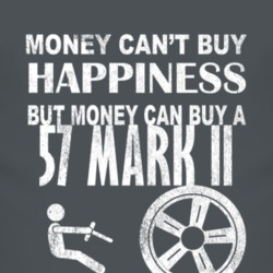 Money Cant Buy Happiness 1957 Lincoln Mark II Dark Distressed T Shirt
