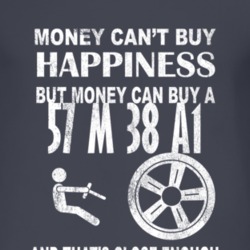 Money Cant Buy Happiness 1957 M 38 A1 Dark Distressed T Shirt