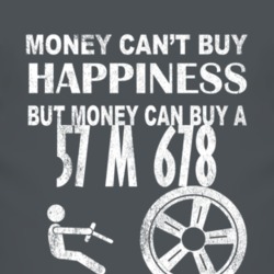 Money Cant Buy Happiness 1957 M 678 Dark Distressed T Shirt