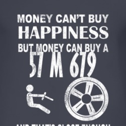 Money Cant Buy Happiness 1957 M 679 Dark Distressed T Shirt