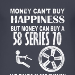 Money Cant Buy Happiness 1958 Cadillac Series 70 Dark Distressed T Shi