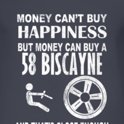 Money Cant Buy Happiness 1958 Chevy Biscayne Dark Distressed T Shirt
