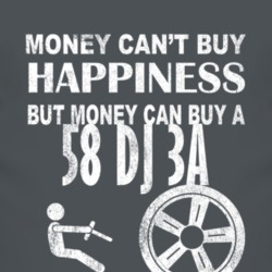 Money Cant Buy Happiness 1958 DJ 3A Dark Distressed T Shirt