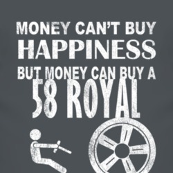 Money Cant Buy Happiness 1958 Dodge Royal Dark Distressed T Shirt