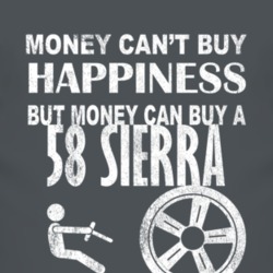 Money Cant Buy Happiness 1958 Dodge Sierra Dark Distressed T Shirt