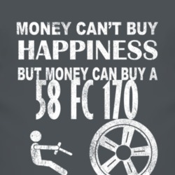 Money Cant Buy Happiness 1958 FC 170 Dark Distressed T Shirt