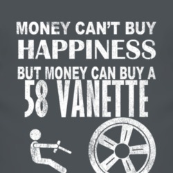 Money Cant Buy Happiness 1958 Vanette Dark Distressed T Shirt