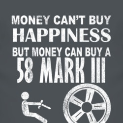 Money Cant Buy Happiness 1958 Lincoln Mark III Dark Distressed T Shirt