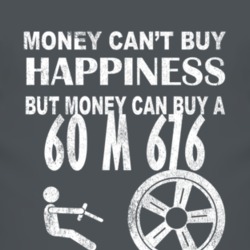 Money Cant Buy Happiness 1960 M 676 Dark Distressed T Shirt