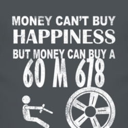 Money Cant Buy Happiness 1960 M 678 Dark Distressed T Shirt