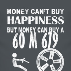 Money Cant Buy Happiness 1960 M 679 Dark Distressed T Shirt