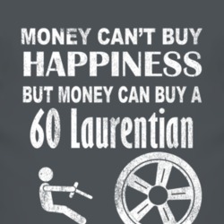 Money Cant Buy Happiness 1960 Pontiac Laurentian Dark Distressed T Shi