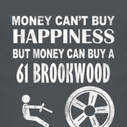 Money Cant Buy Happiness 1961 Chevy Brookwood Dark Distressed T Shirt