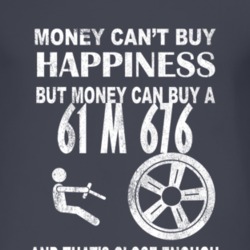 Money Cant Buy Happiness 1961 M 676 Dark Distressed T Shirt