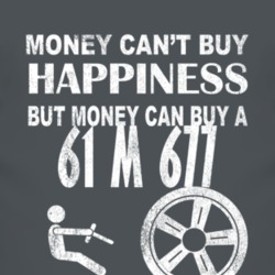 Money Cant Buy Happiness 1961 M 677 Dark Distressed T Shirt