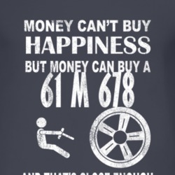 Money Cant Buy Happiness 1961 M 678 Dark Distressed T Shirt