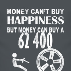 Money Cant Buy Happiness 1962 Chevy 400 Dark Distressed T Shirt