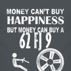 Money Cant Buy Happiness 1962 FJ 9 Dark Distressed T Shirt