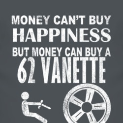 Money Cant Buy Happiness 1962 Vanette Dark Distressed T Shirt