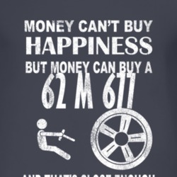 Money Cant Buy Happiness 1962 M 677 Dark Distressed T Shirt