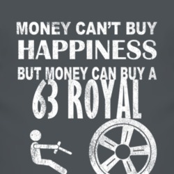 Money Cant Buy Happiness 1963 Chrysler Royal Dark Distressed T Shirt