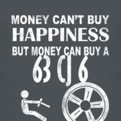 Money Cant Buy Happiness 1963 CJ 6 Dark Distressed T Shirt