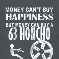Money Cant Buy Happiness 1963 Honcho Dark Distressed T Shirt