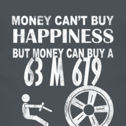 Money Cant Buy Happiness 1963 M 679 Dark Distressed T Shirt