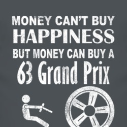 Money Cant Buy Happiness 1963 Pontiac Grand Prix Dark Distressed T Shi