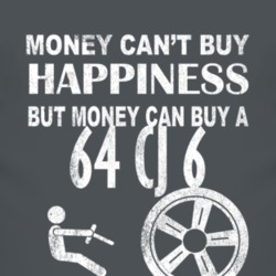 Money Cant Buy Happiness 1964 CJ 6 Dark Distressed T Shirt