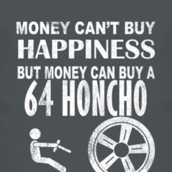 Money Cant Buy Happiness 1964 Honcho Dark Distressed T Shirt