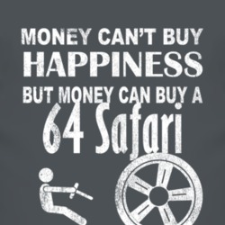 Money Cant Buy Happiness 1964 Pontiac Safari Dark Distressed T Shirt