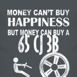 Money Cant Buy Happiness 1965 CJ 3B Dark Distressed T Shirt