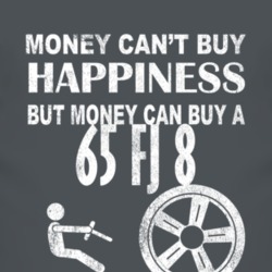 Money Cant Buy Happiness 1965 FJ 8 Dark Distressed T Shirt