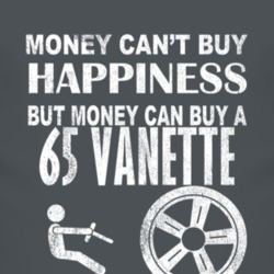 Money Cant Buy Happiness 1965 Vanette Dark Distressed T Shirt