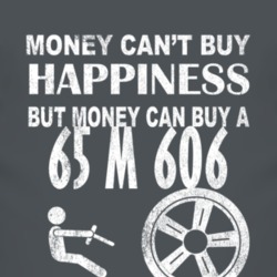 Money Cant Buy Happiness 1965 M 606 Dark Distressed T Shirt