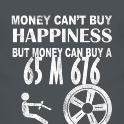 Money Cant Buy Happiness 1965 M 676 Dark Distressed T Shirt